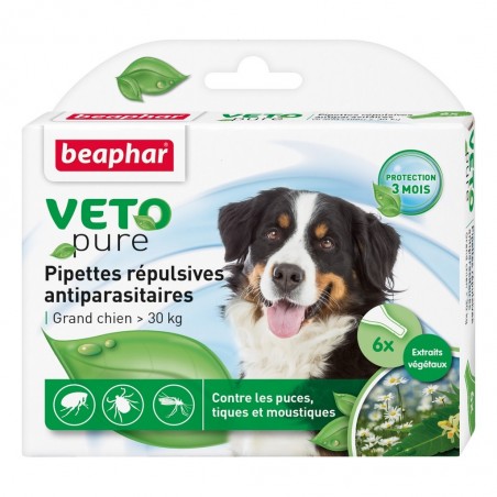 Vetopure pipettes répulsives grand chien